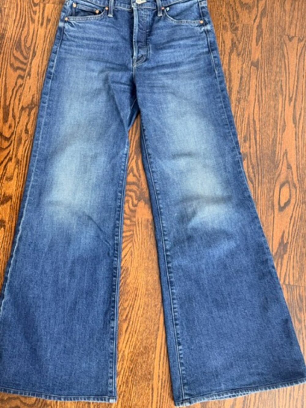 MOTHER Tomcat Roller Skimp High-Rise Dark Blue Flare Jeans for Women Size 27